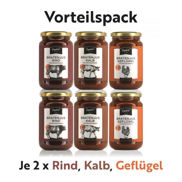 Braten-Jus Mix-Set Rind, Kalb und Geflügel (je 2 Gläser)